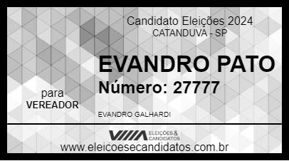 Candidato EVANDRO PATO 2024 - CATANDUVA - Eleições