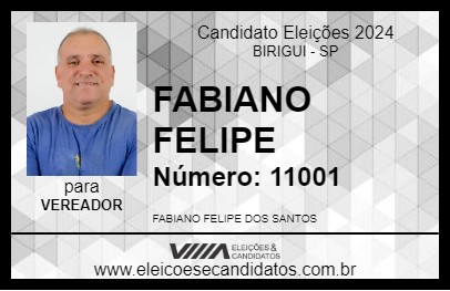 Candidato FABIANO FELIPE 2024 - BIRIGUI - Eleições