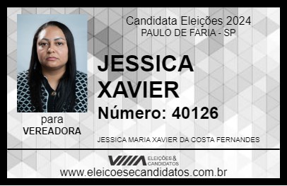 Candidato JESSICA XAVIER 2024 - PAULO DE FARIA - Eleições