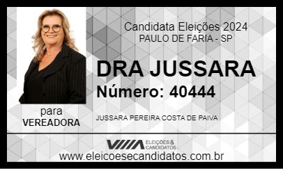 Candidato DRA JUSSARA 2024 - PAULO DE FARIA - Eleições