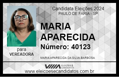 Candidato MARIA  APARECIDA 2024 - PAULO DE FARIA - Eleições