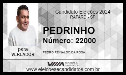 Candidato PEDRINHO 2024 - RAFARD - Eleições