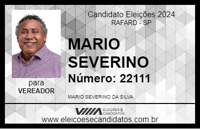 Candidato MARIO SEVERINO 2024 - RAFARD - Eleições