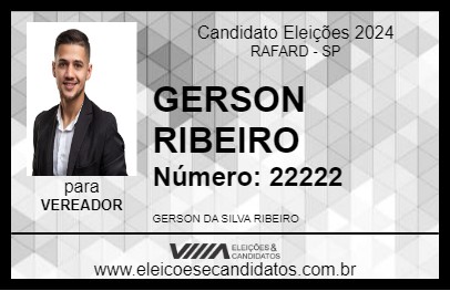 Candidato GERSON RIBEIRO 2024 - RAFARD - Eleições