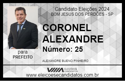 Candidato CORONEL ALEXANDRE 2024 - BOM JESUS DOS PERDÕES - Eleições