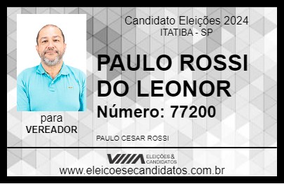 Candidato PAULO ROSSI DO LEONOR 2024 - ITATIBA - Eleições