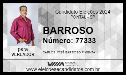 Candidato BARROSO 2024 - PONTAL - Eleições