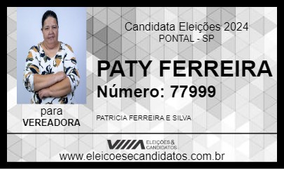 Candidato PATY FERREIRA 2024 - PONTAL - Eleições