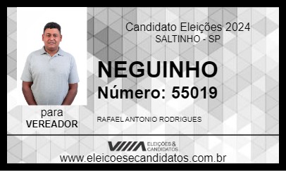 Candidato NEGUINHO 2024 - SALTINHO - Eleições