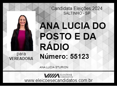 Candidato ANA LUCIA DA RÁDIO 2024 - SALTINHO - Eleições