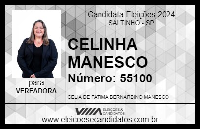 Candidato CELINHA MANESCO 2024 - SALTINHO - Eleições