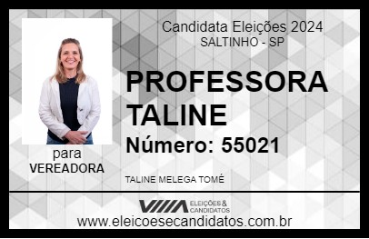 Candidato PROFESSORA TALINE 2024 - SALTINHO - Eleições