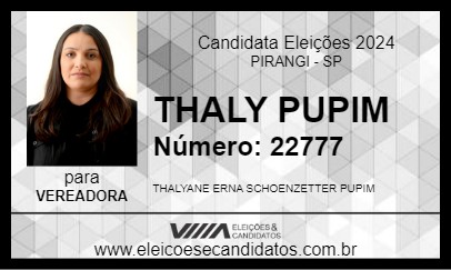 Candidato THALY PUPIM 2024 - PIRANGI - Eleições