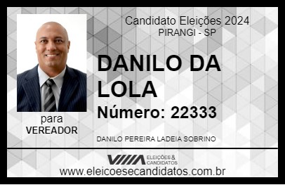 Candidato DANILO DA LOLA 2024 - PIRANGI - Eleições