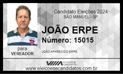 Candidato JOÃO ERPE 2024 - SÃO MANUEL - Eleições