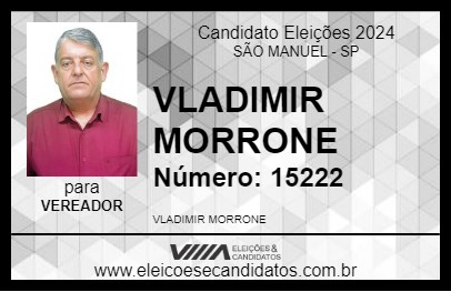 Candidato VLADIMIR MORRONE 2024 - SÃO MANUEL - Eleições