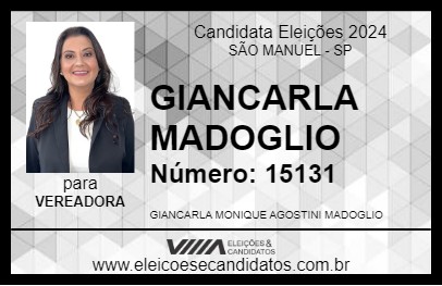 Candidato GIANCARLA MADOGLIO 2024 - SÃO MANUEL - Eleições