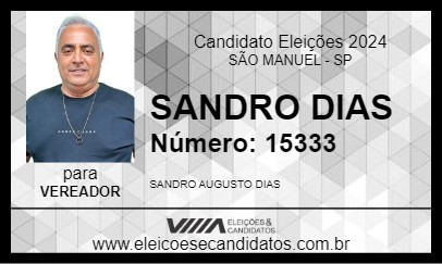 Candidato SANDRO DIAS 2024 - SÃO MANUEL - Eleições