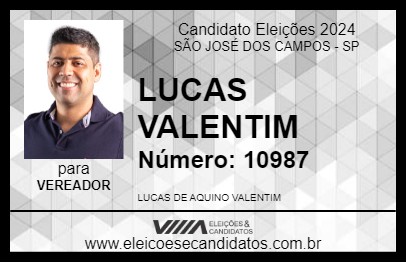 Candidato LUCAS VALENTIM 2024 - SÃO JOSÉ DOS CAMPOS - Eleições