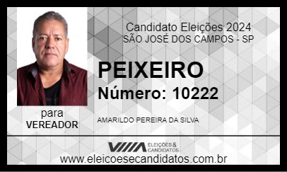 Candidato PEIXEIRO 2024 - SÃO JOSÉ DOS CAMPOS - Eleições