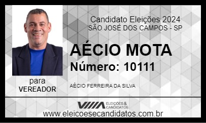 Candidato AÉCIO MOTA 2024 - SÃO JOSÉ DOS CAMPOS - Eleições