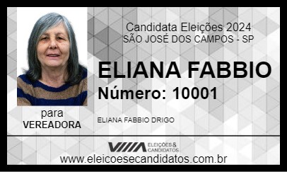 Candidato ELIANA FABBIO 2024 - SÃO JOSÉ DOS CAMPOS - Eleições