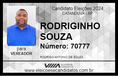 Candidato RODRIGINHO SOUZA 2024 - CATANDUVA - Eleições