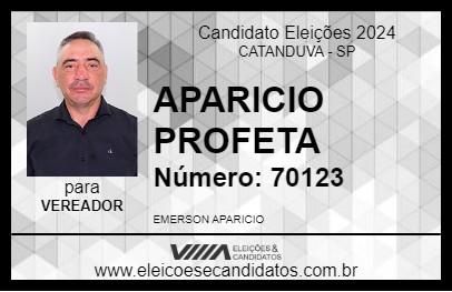 Candidato APARICIO PROFETA 2024 - CATANDUVA - Eleições