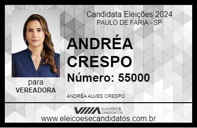 Candidato ANDRÉA CRESPO 2024 - PAULO DE FARIA - Eleições