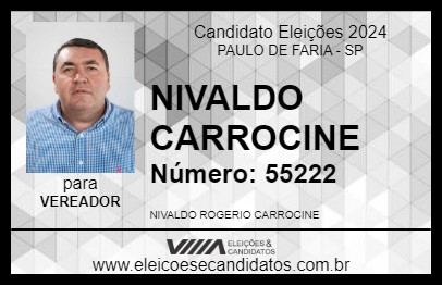 Candidato NIVALDO CARROCINE 2024 - PAULO DE FARIA - Eleições