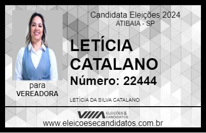 Candidato LETÍCIA CATALANO 2024 - ATIBAIA - Eleições