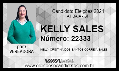 Candidato KELLY SALES 2024 - ATIBAIA - Eleições