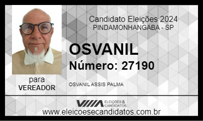 Candidato OSVANIL  2024 - PINDAMONHANGABA - Eleições