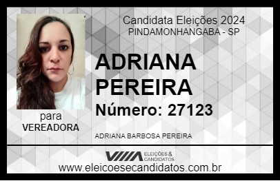 Candidato ADRIANA PEREIRA 2024 - PINDAMONHANGABA - Eleições