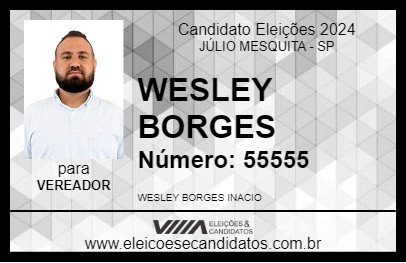 Candidato WESLEY BORGES 2024 - JÚLIO MESQUITA - Eleições