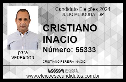 Candidato CRISTIANO INACIO 2024 - JÚLIO MESQUITA - Eleições