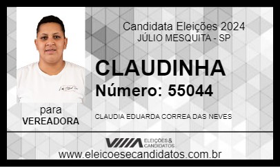 Candidato CLAUDINHA 2024 - JÚLIO MESQUITA - Eleições