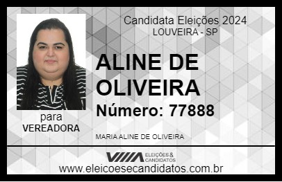 Candidato ALINE DE OLIVEIRA 2024 - LOUVEIRA - Eleições