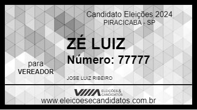 Candidato ZÉ LUIZ 2024 - PIRACICABA - Eleições