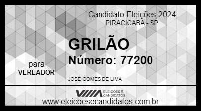 Candidato GRILÃO 2024 - PIRACICABA - Eleições