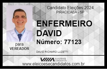 Candidato ENFERMEIRO DAVID 2024 - PIRACICABA - Eleições