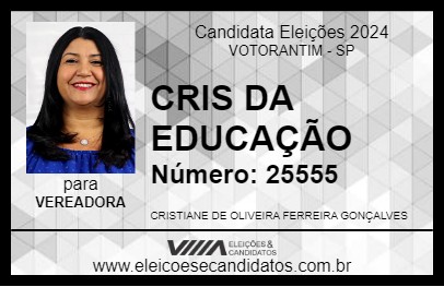 Candidato CRIS DIRETORA 2024 - VOTORANTIM - Eleições