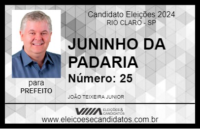 Candidato JUNINHO DA PADARIA 2024 - RIO CLARO - Eleições