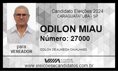 Candidato ODILON MIAU 2024 - CARAGUATATUBA - Eleições