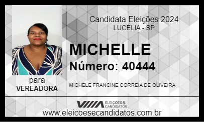 Candidato MICHELLE 2024 - LUCÉLIA - Eleições