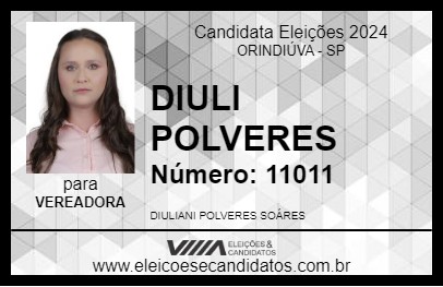 Candidato DIULI POLVERES 2024 - ORINDIÚVA - Eleições