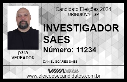 Candidato INVESTIGADOR SAES 2024 - ORINDIÚVA - Eleições