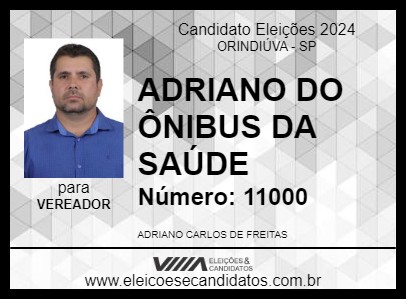 Candidato ADRIANO DO ÔNIBUS DA SAÚDE 2024 - ORINDIÚVA - Eleições