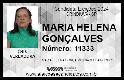 Candidato MARIA HELENA GONÇALVES 2024 - ORINDIÚVA - Eleições