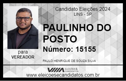 Candidato PAULINHO DO POSTO 2024 - LINS - Eleições